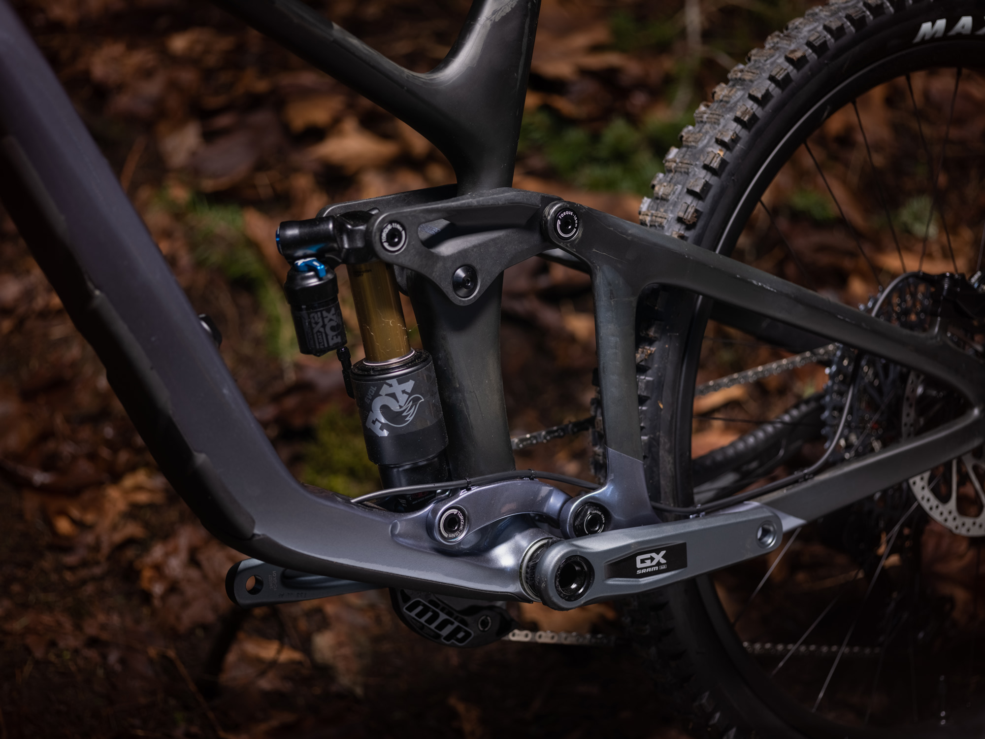 Detailansicht vom Giant Reign Advancend 1 Fully MTB aus Carbon - Federsysten