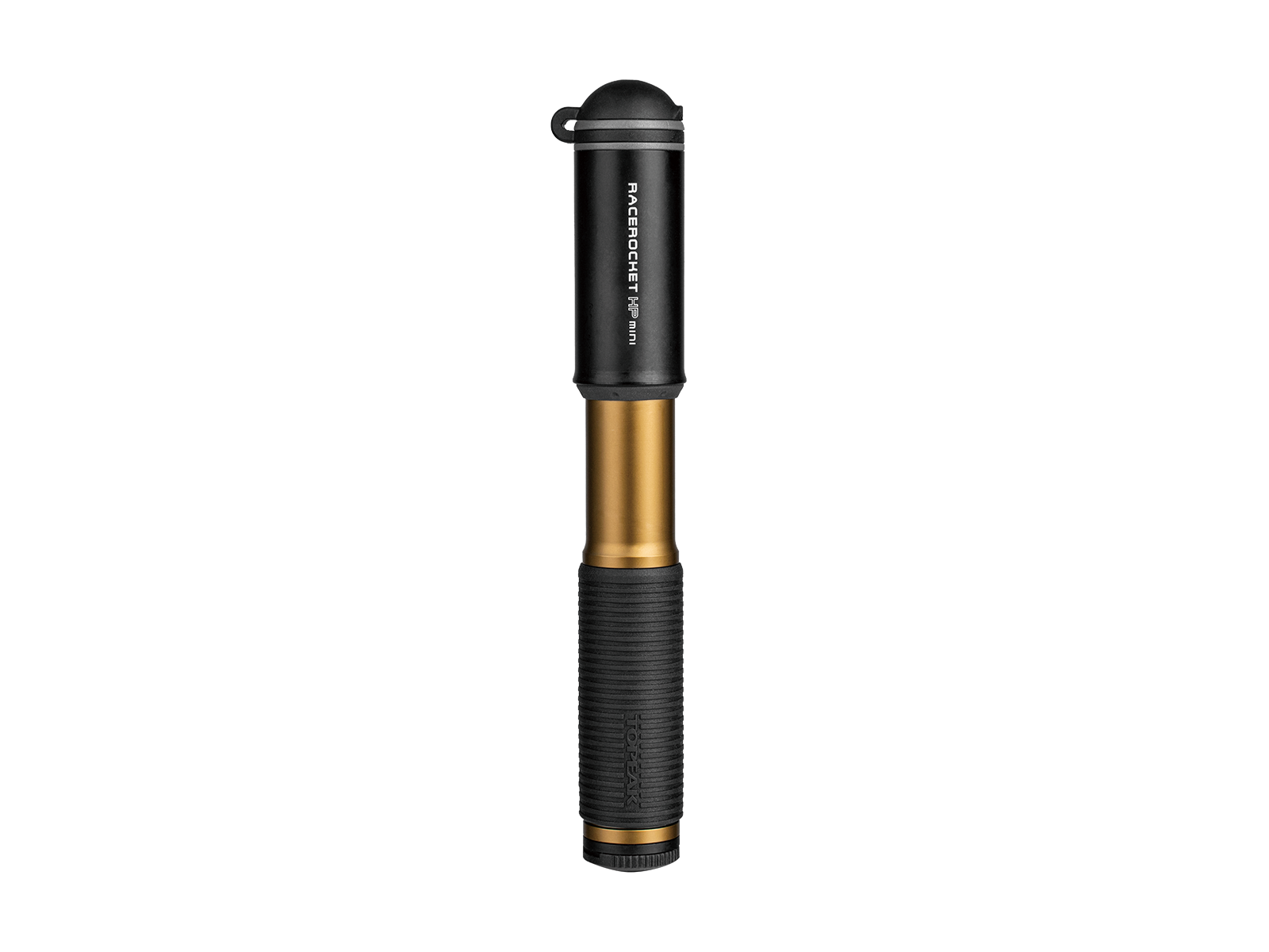 opeak RaceRocket HP Mini Minipumpe in Schwarz/Gold freigestellt mit kompaktem Design.