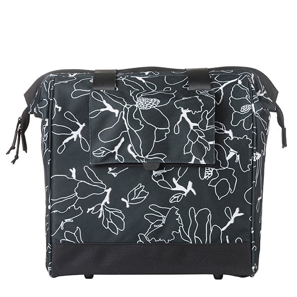 Basil Grand Flower Packtasche in schwarz Hinteransicht