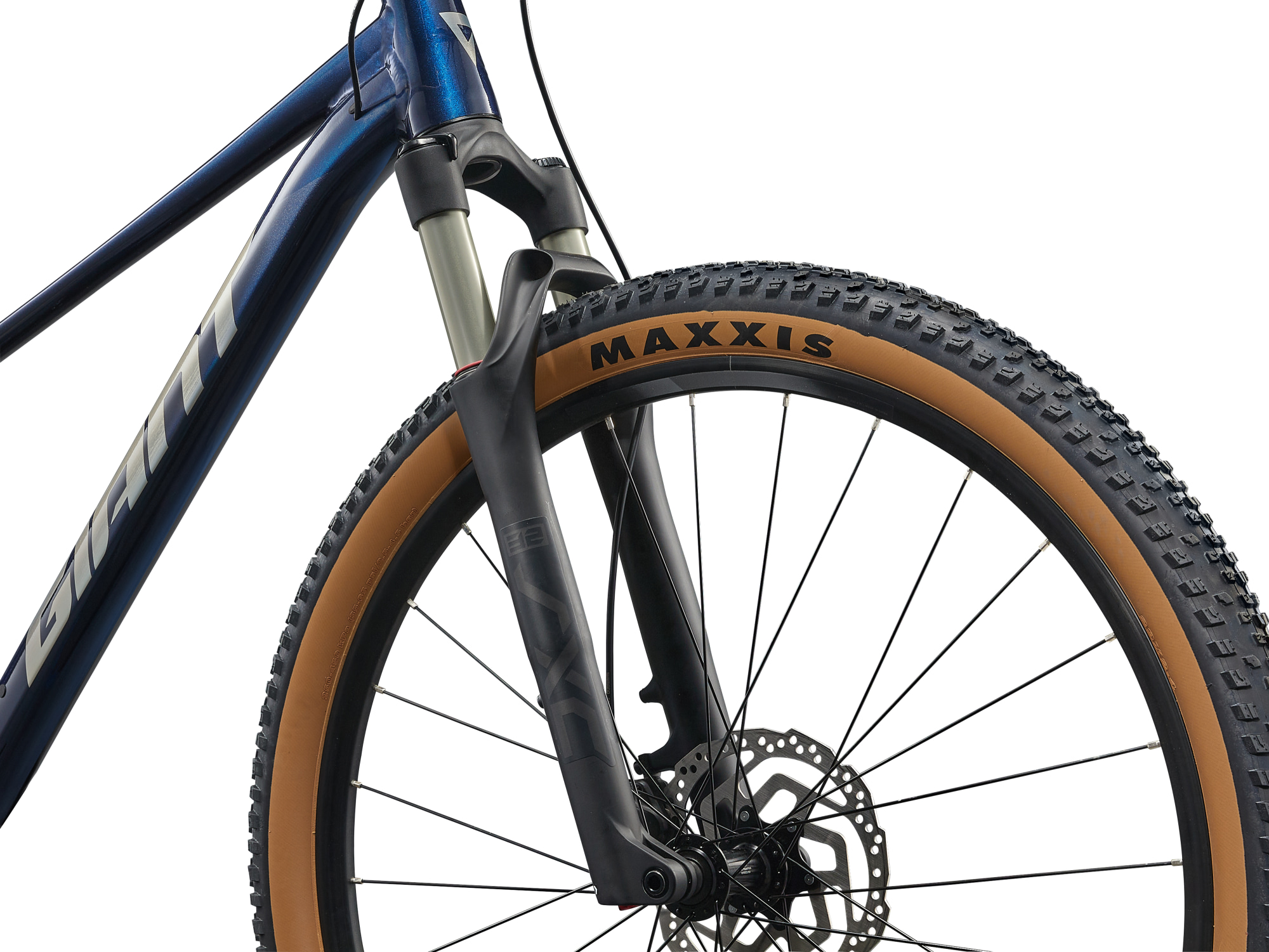 Giant Mountainbike Hardtail Talon 0 in navy blue, Detailansicht auf Federgabel 