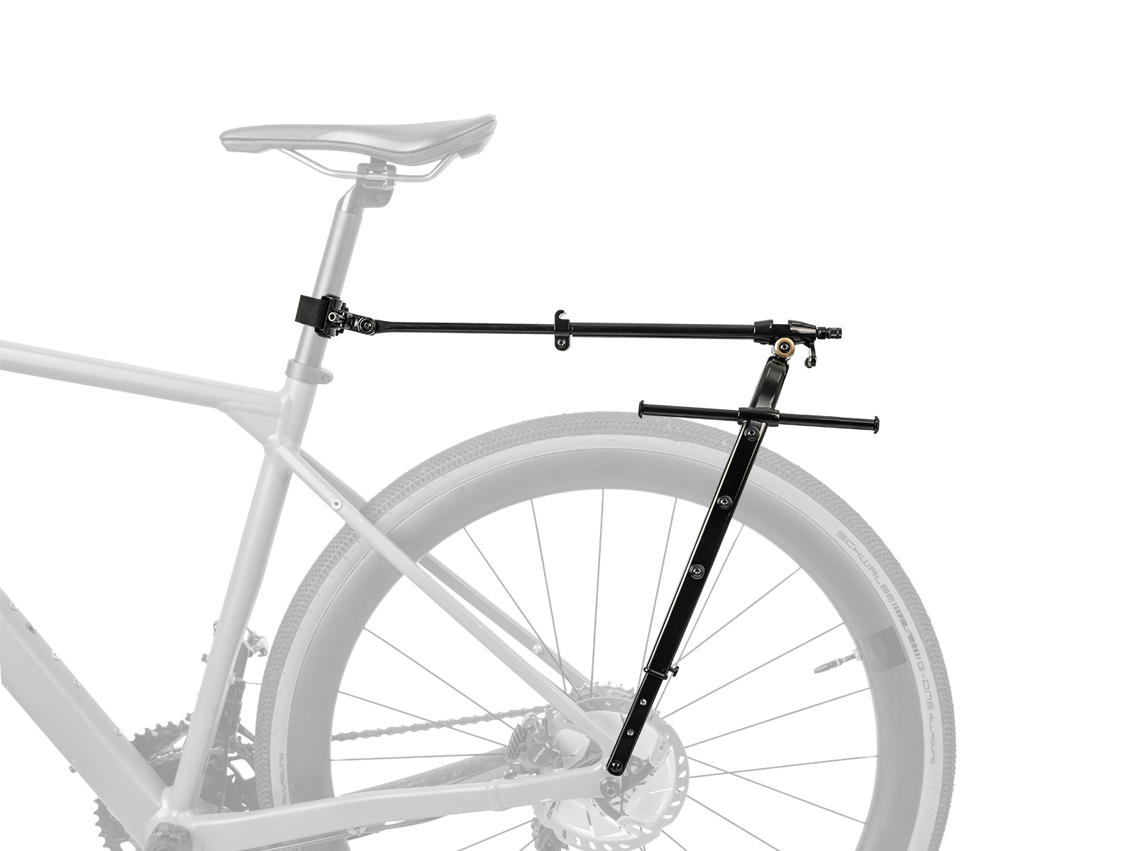 Topeak Gepäckträger Zi:RAK, in schwarz, Seitenansicht verbaut auf Velo