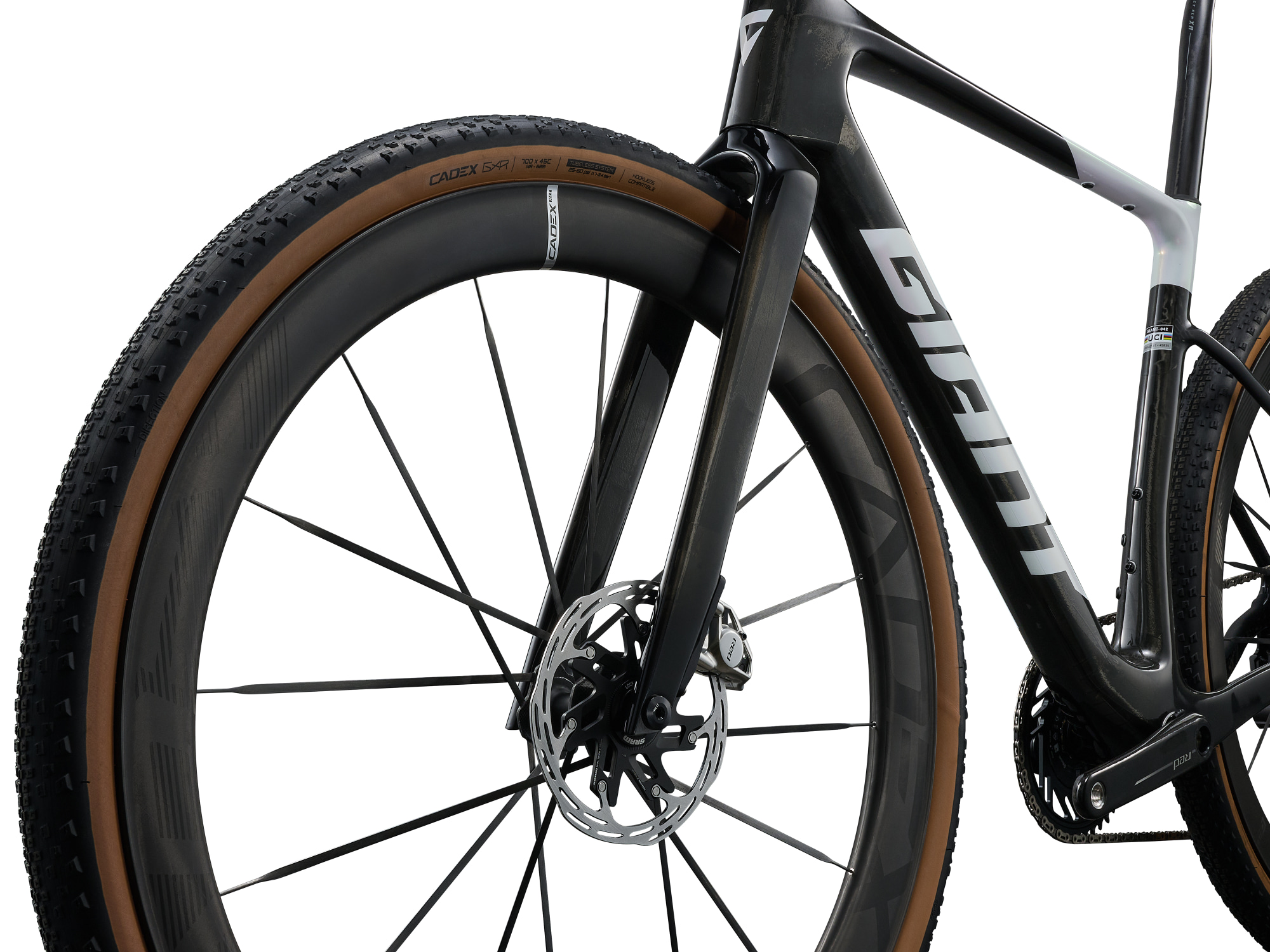  Giant Revolt Advanced SL 0 Gravelbike in Schwarzgrau mit Scheibenbremse und breitem Reifen