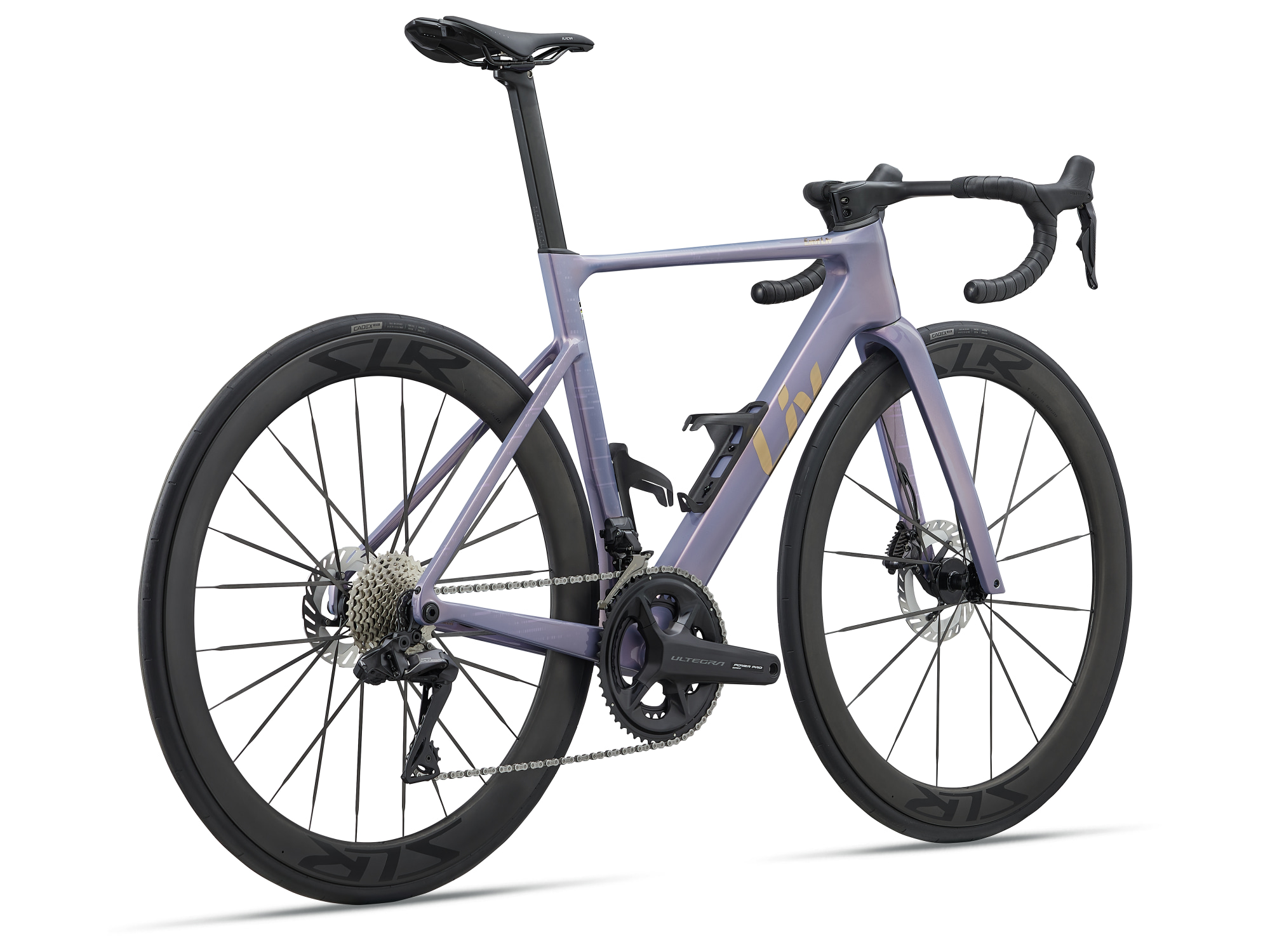 Liv Enviliv Advanced Pro 0 in Ember Violet mit Aero-Rahmen und tiefen Carbonfelgen.