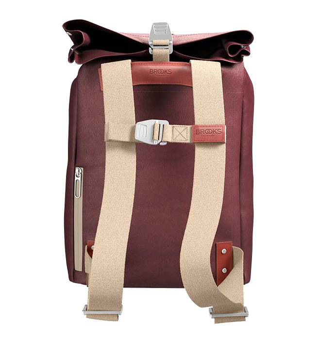 Das Tragesystem des Brooks Canvas 12L Rucksacks in rust