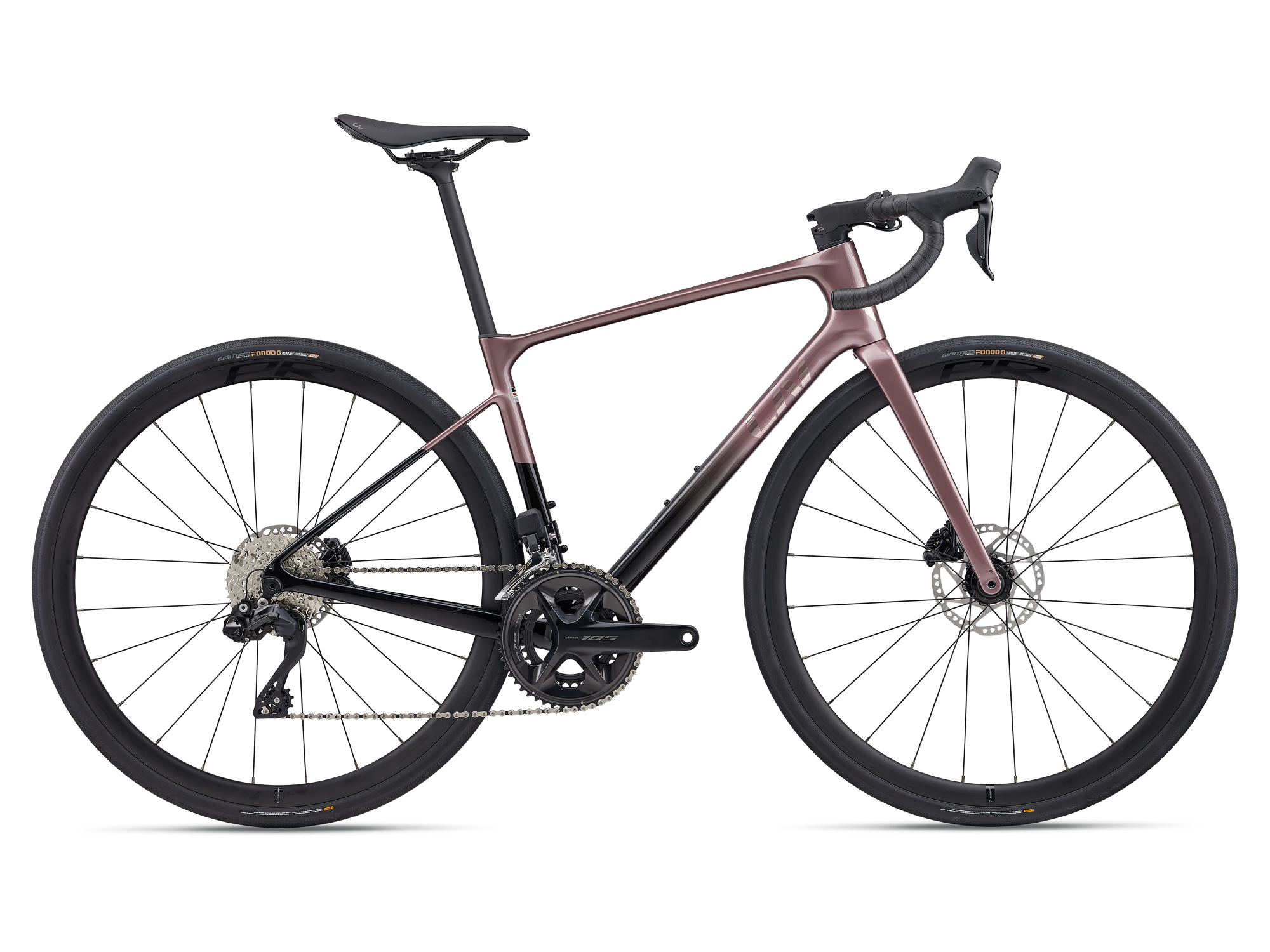 Liv Damen-Rennrad Avail Advanced 1 aus Carbon in der Farbe rouge-carbon, mit Shimano 105 und schwarzen Komponenten, Seitenansicht