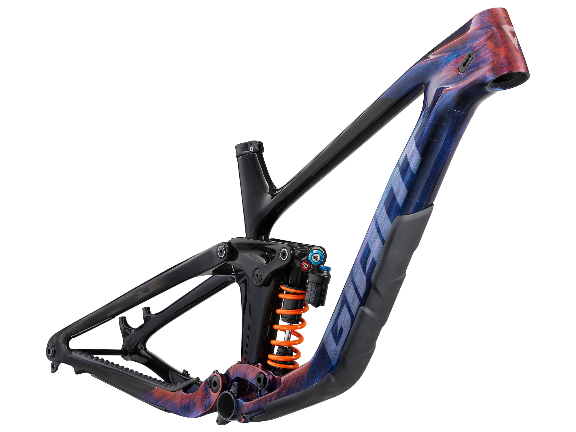 Giant Reign Advanced Carbon Enduro-Rahmenset mit 160 mm Maestro-Hinterradfederung, Ansicht schräg von Vorne