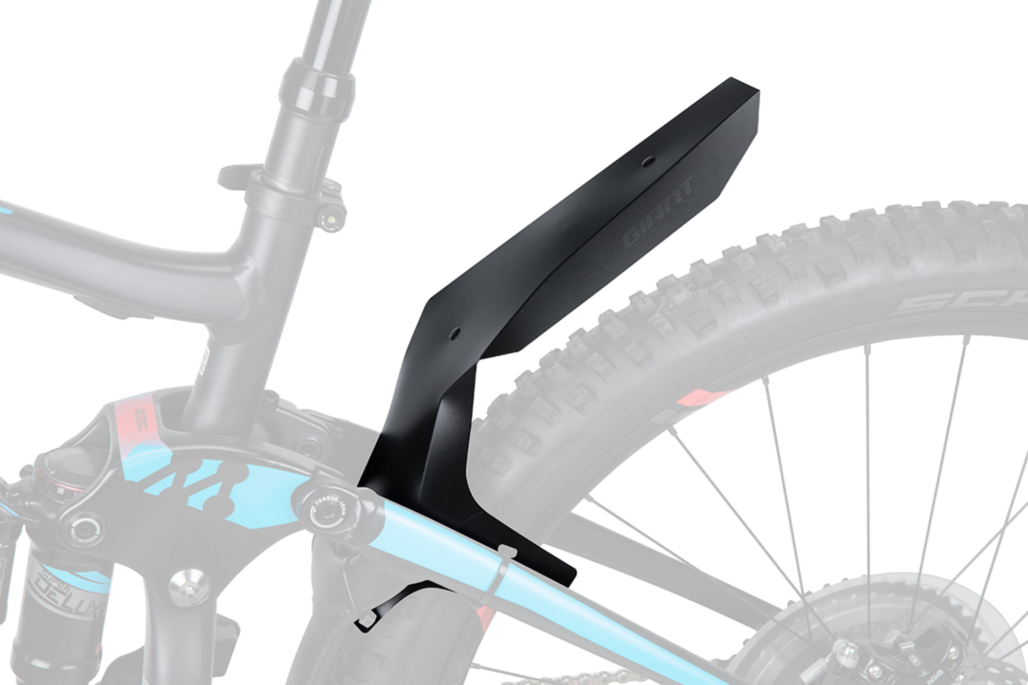 Giant Spritzschutz  E-MTB montiert am Hinterbau