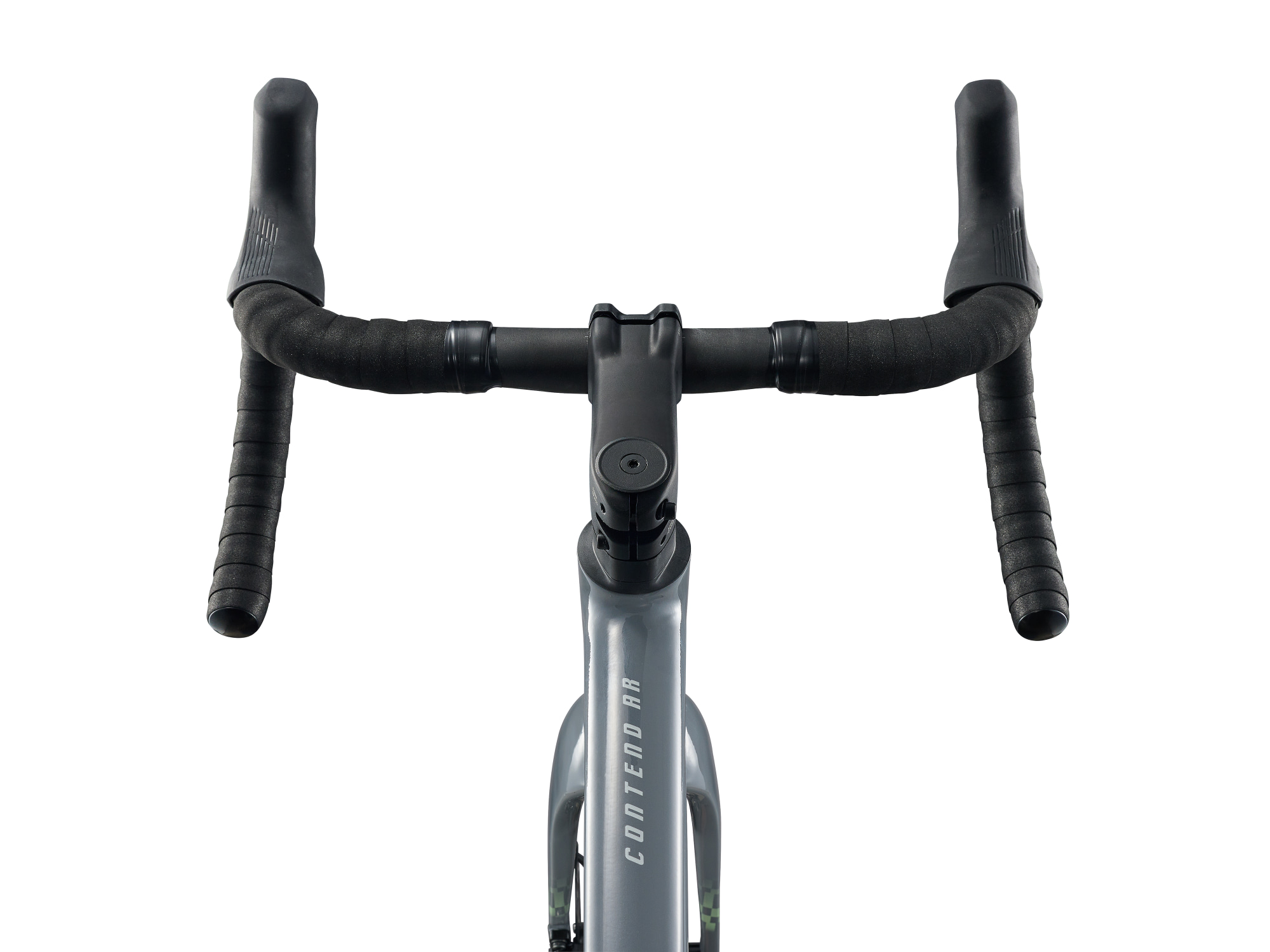 Giant Contend AR 1 Gravelbike in Stardust Grey mit Lenker und Oberrohr in Detailansicht