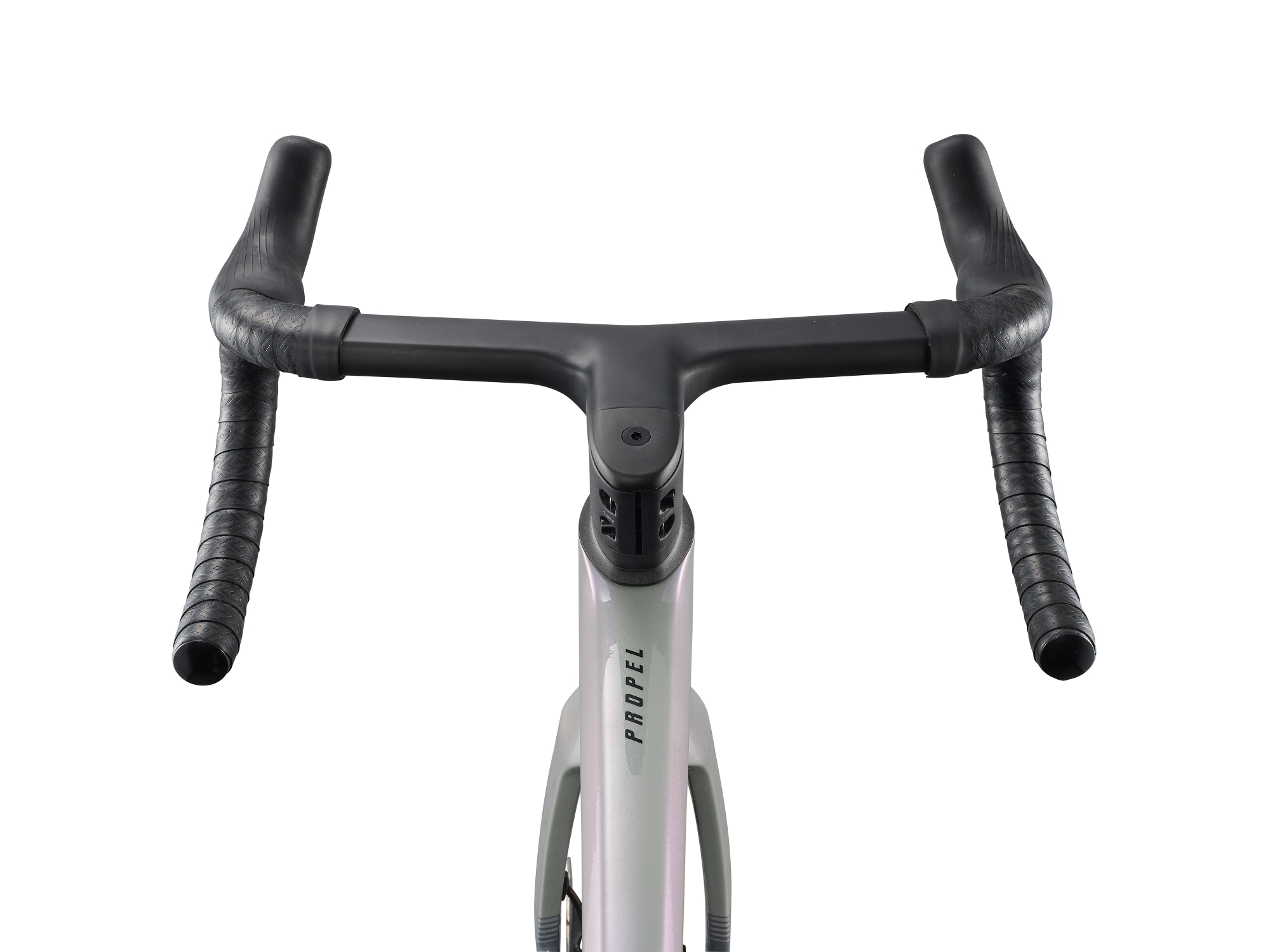 Giant Propel Advanced Pro DA Rennvelo in Supernova Grey mit Aero-Lenker und integrierter Kabelführung.
