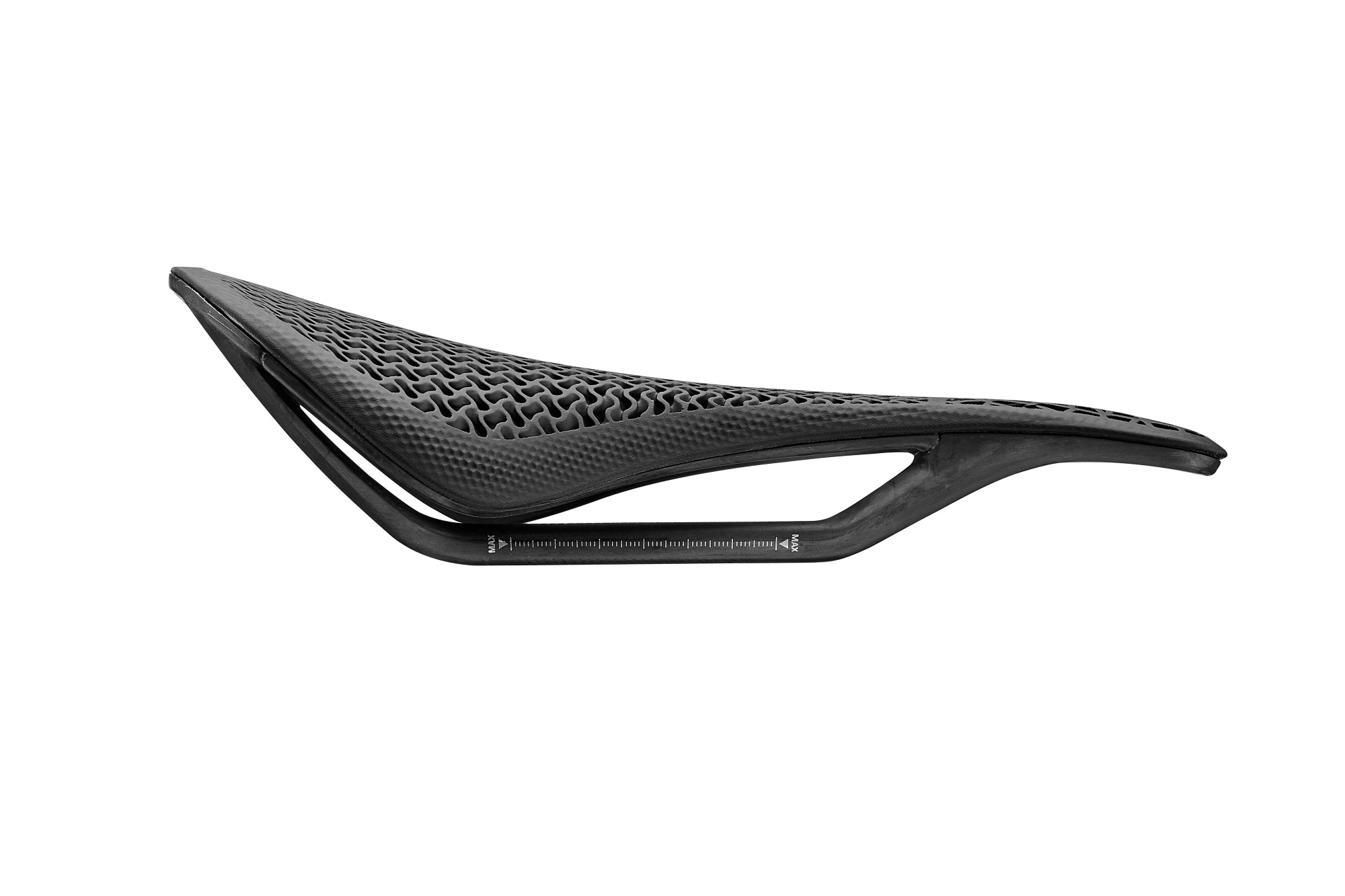 CADEX AMP 3D Fahrradsattel in schwarz mit offener 3D-Wabenstruktur und kurzer, breiter Sitzfläche