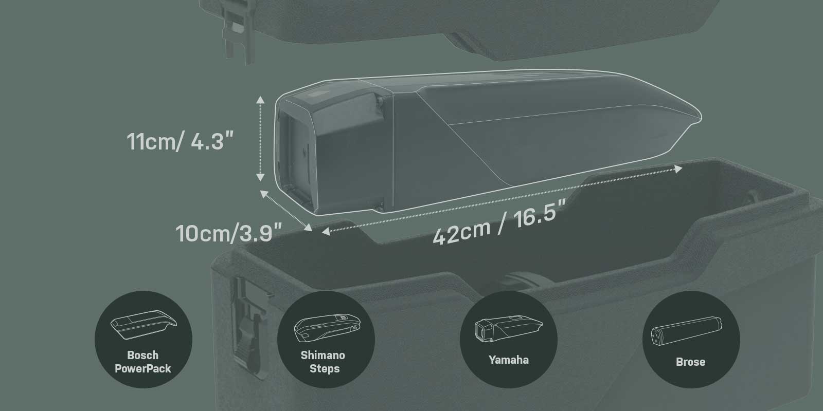 Topeak E-Xplorer TrunkBox in Schwarz mit grossem Innenfach und Akku-Passform für Bosch, Shimano, Yamaha und Brose.