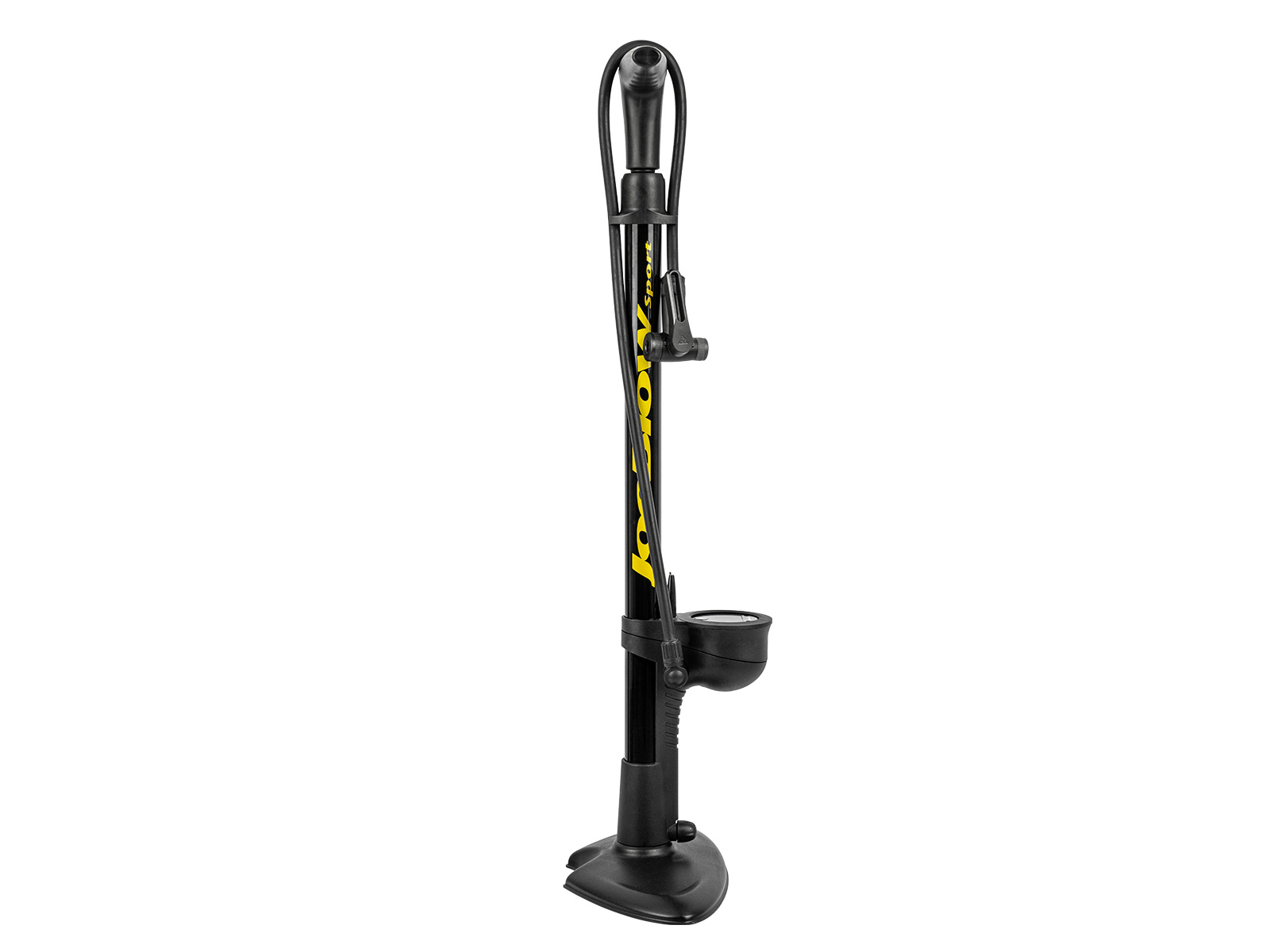 Topeak Joeblow Sport Digital 2.0 Standpumpe frontal – stabile Stahlbasis, TwinHead® DX5 Pumpenkopf und LED-Digitalanzeige für präzise Druckmessung.