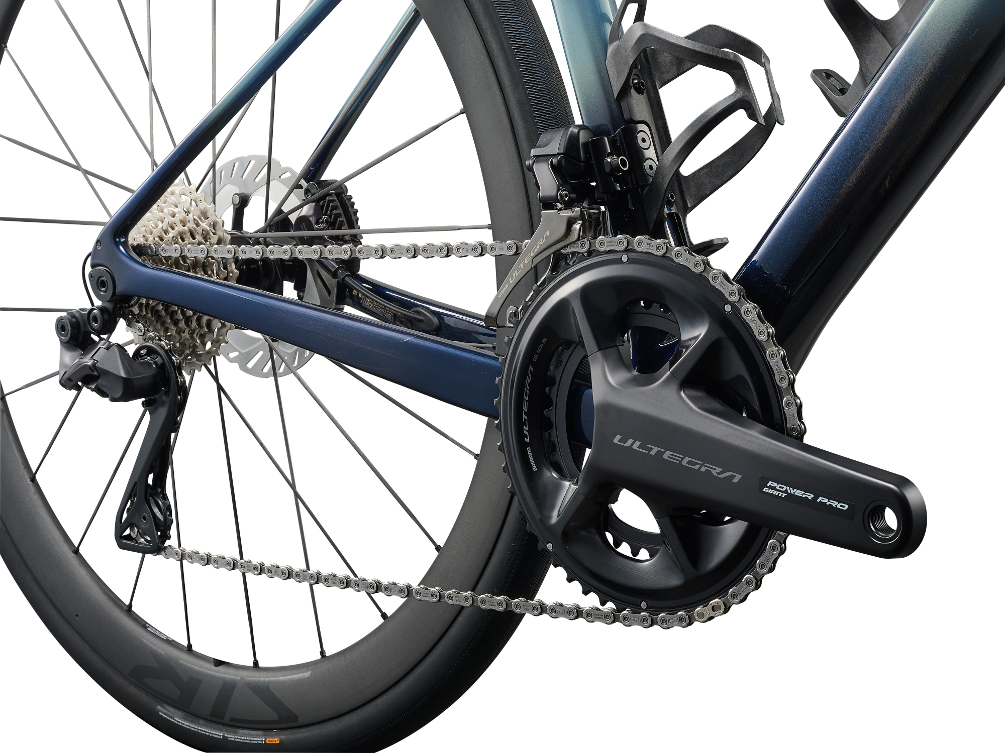 Liv Avail Advanced Pro 0 Rennrad in Midnight Pine mit Ultegra Kurbel und Antrieb im Detail.
