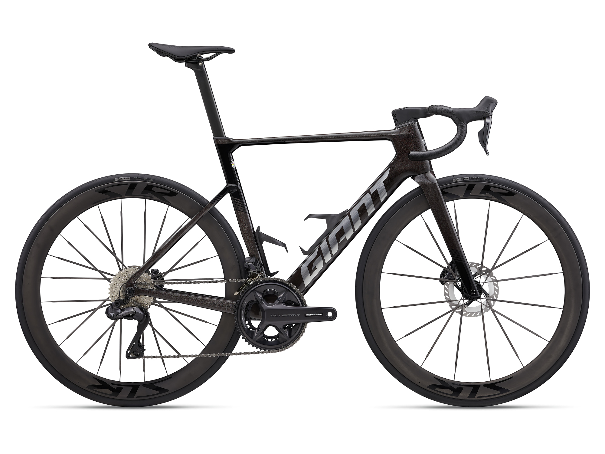 Giant Propel Advanced Pro 0 Di2 Rennrad in Obsidian Pulse mit tiefem Aero-Profil und Carbonrahmen.