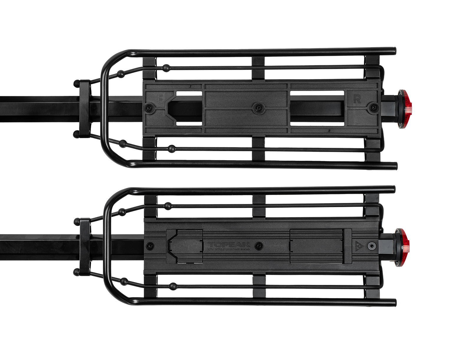 Topeak MTX BeamRack Gepäckträger A-Type zur Montage an der Sattelsütze in schwarz, Ansicht von oben