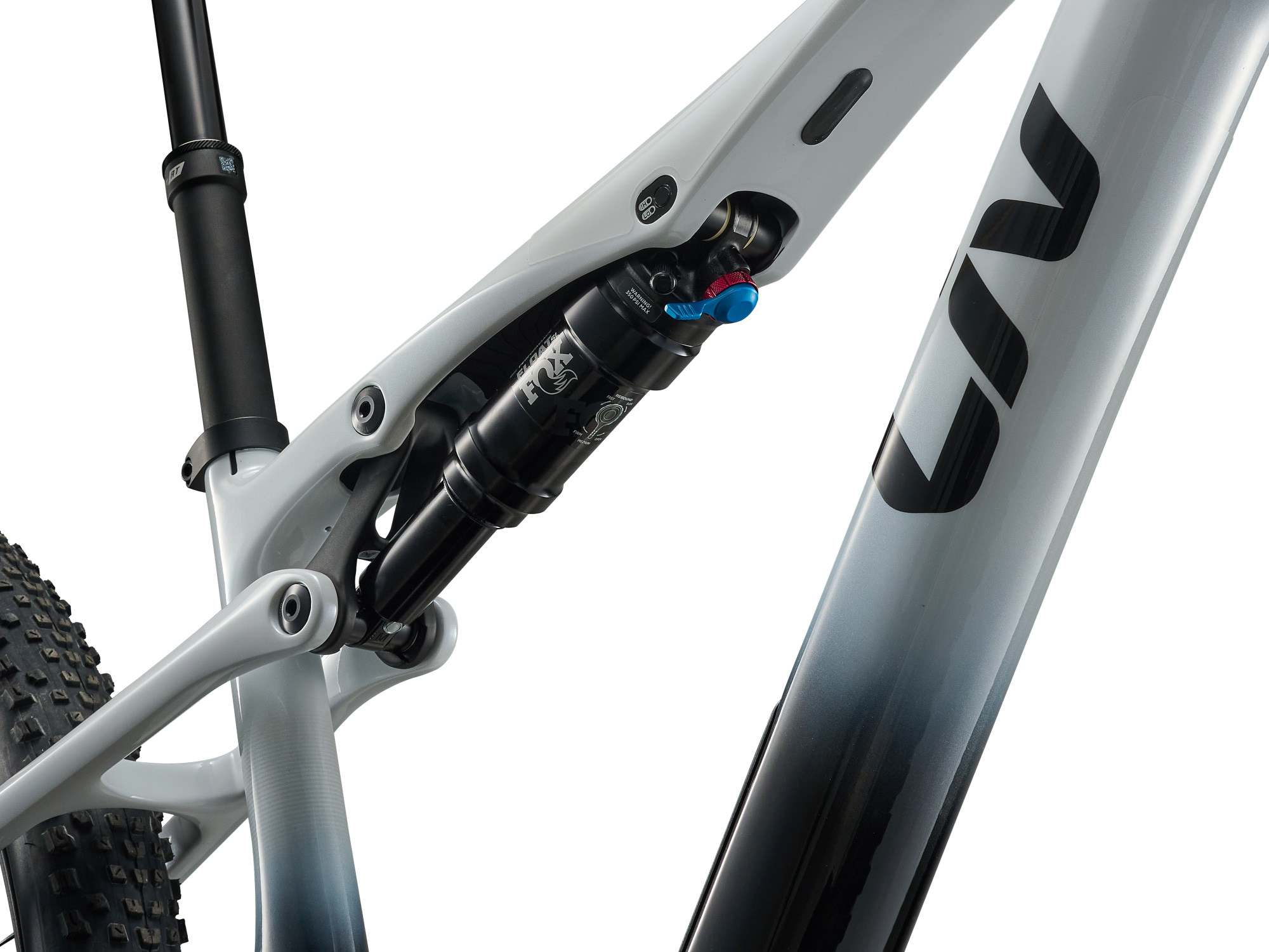 Liv Pique X Advanced SL 2 Mountainbike in Weiss mit Fox-Dämpfer und FlexPoint-Pro-Hinterbau.