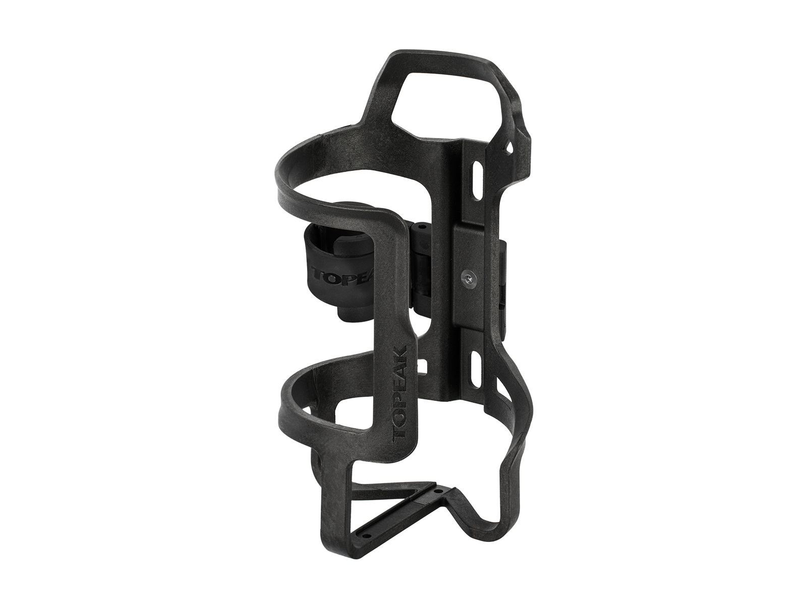 Topeak Shutter Side Cage Flaschenhalter in schwarz mit zusätzlicher Halterung an der Seite für eine Pumpe
