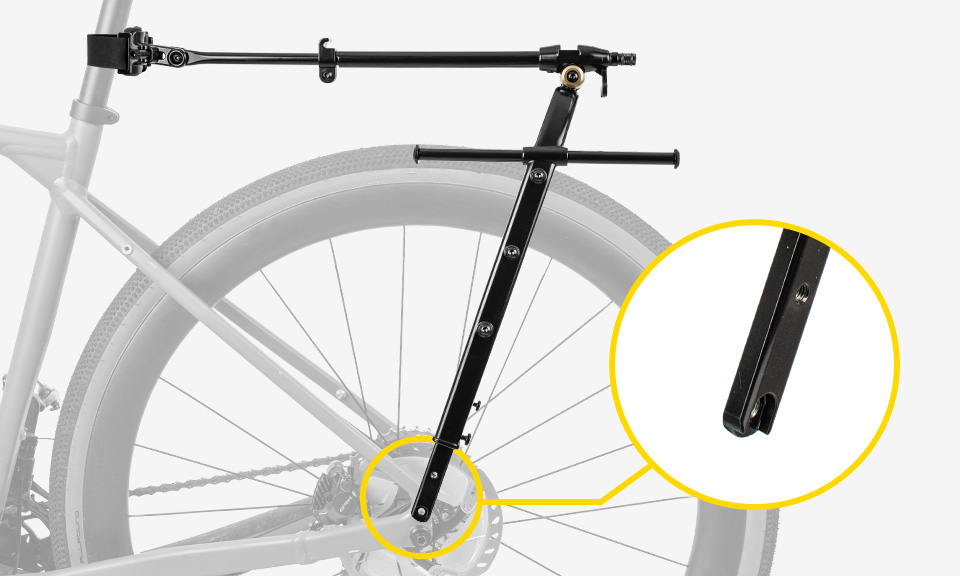 Topeak Zi:Rak Skizze mit Eyelet Mount und Zoom auf die Aufnahme