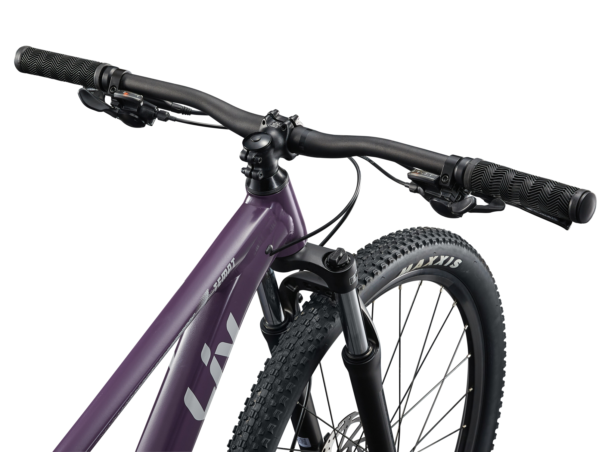 Liv Damen-MTB Hardtail Tempt 3, Detailansicht von schräg oben auf die Lenkereinheit