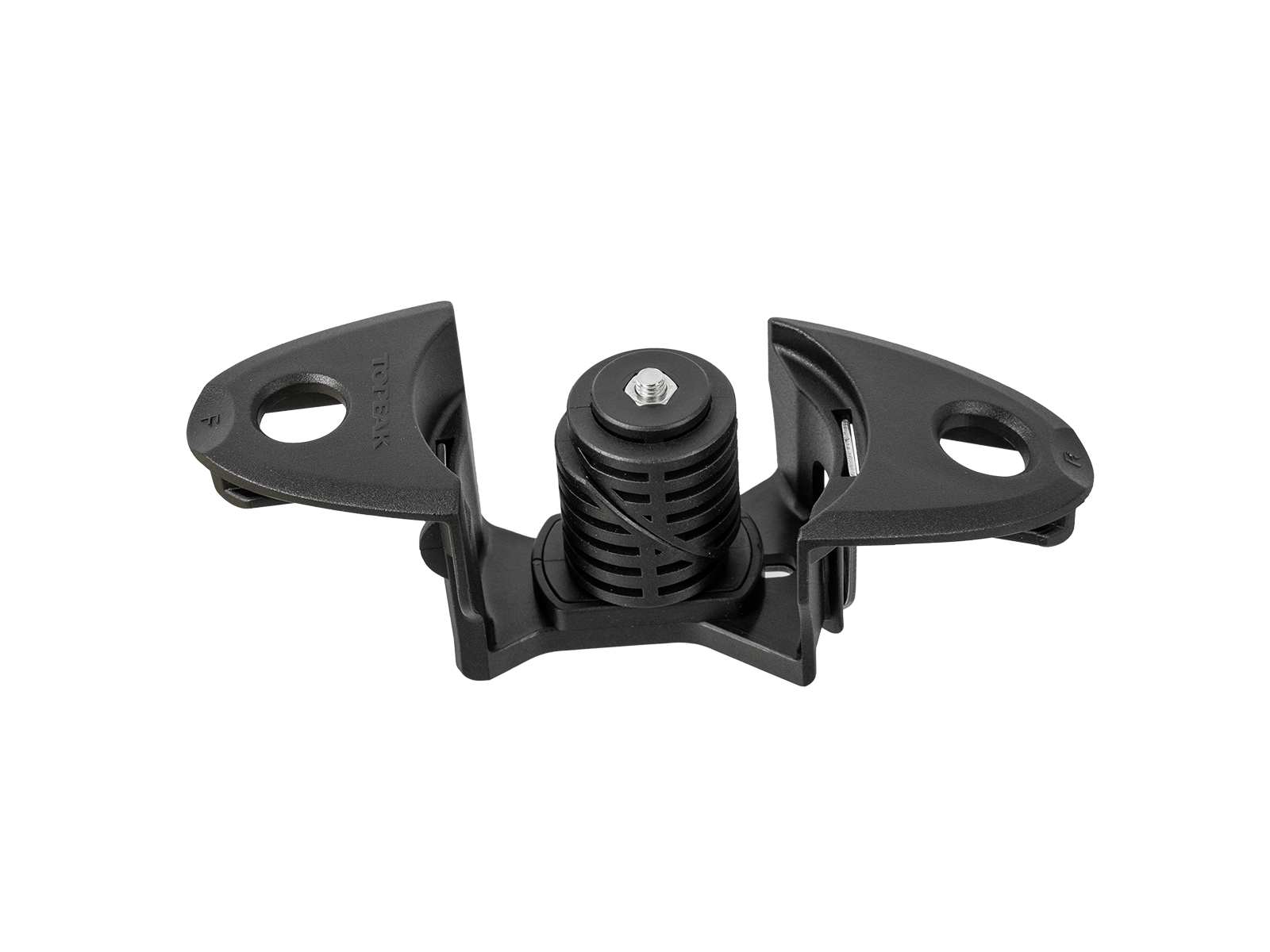 Topeak Spreizkonushalterung für M1 Schutzblech – schwarze Kunststoffhalterung mit zentraler Schraube und zwei seitlichen Befestigungsarmen, passend für Steuerrohre Ø 19.6–26 mm und Ø 27.7–35 mm.