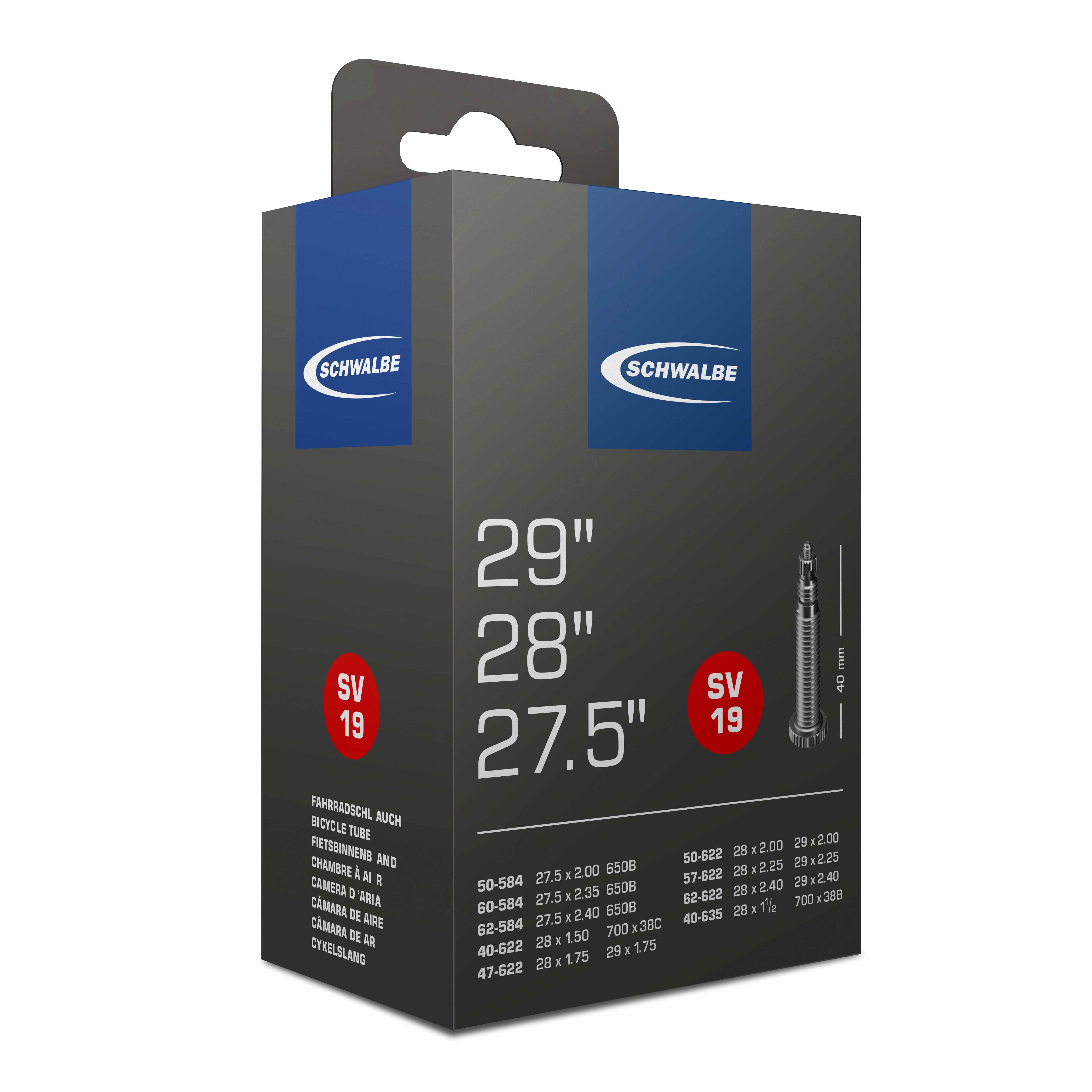 Schwalbe Schlauch 27.5"/28"/29" No.19 (SV19) 25 Stück für Schlauchautomaten geblistert