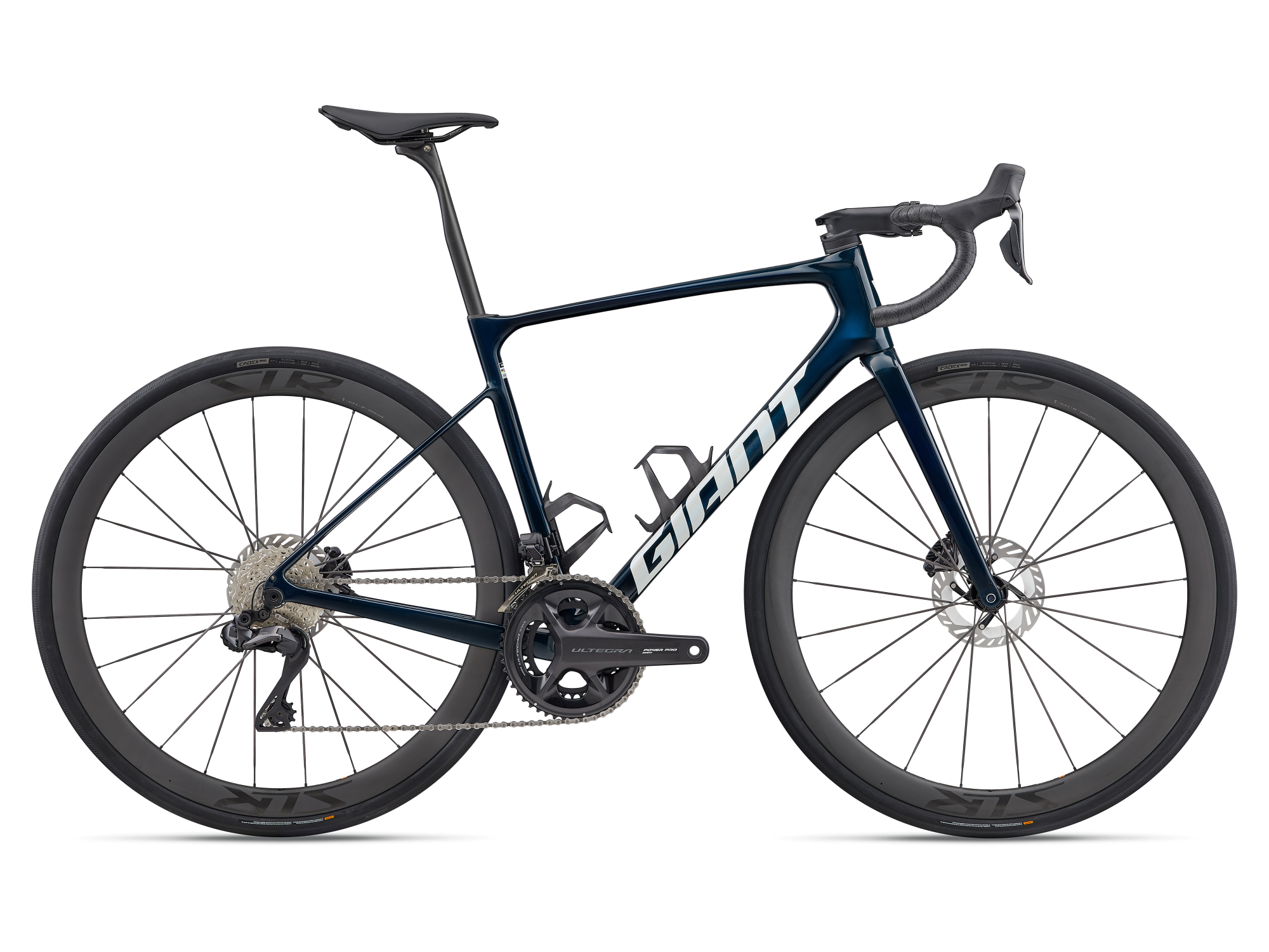 Carbon Rennrad in dunkelblau, Giant Defy Advanced PRO 0 mit Carbonfelgen 