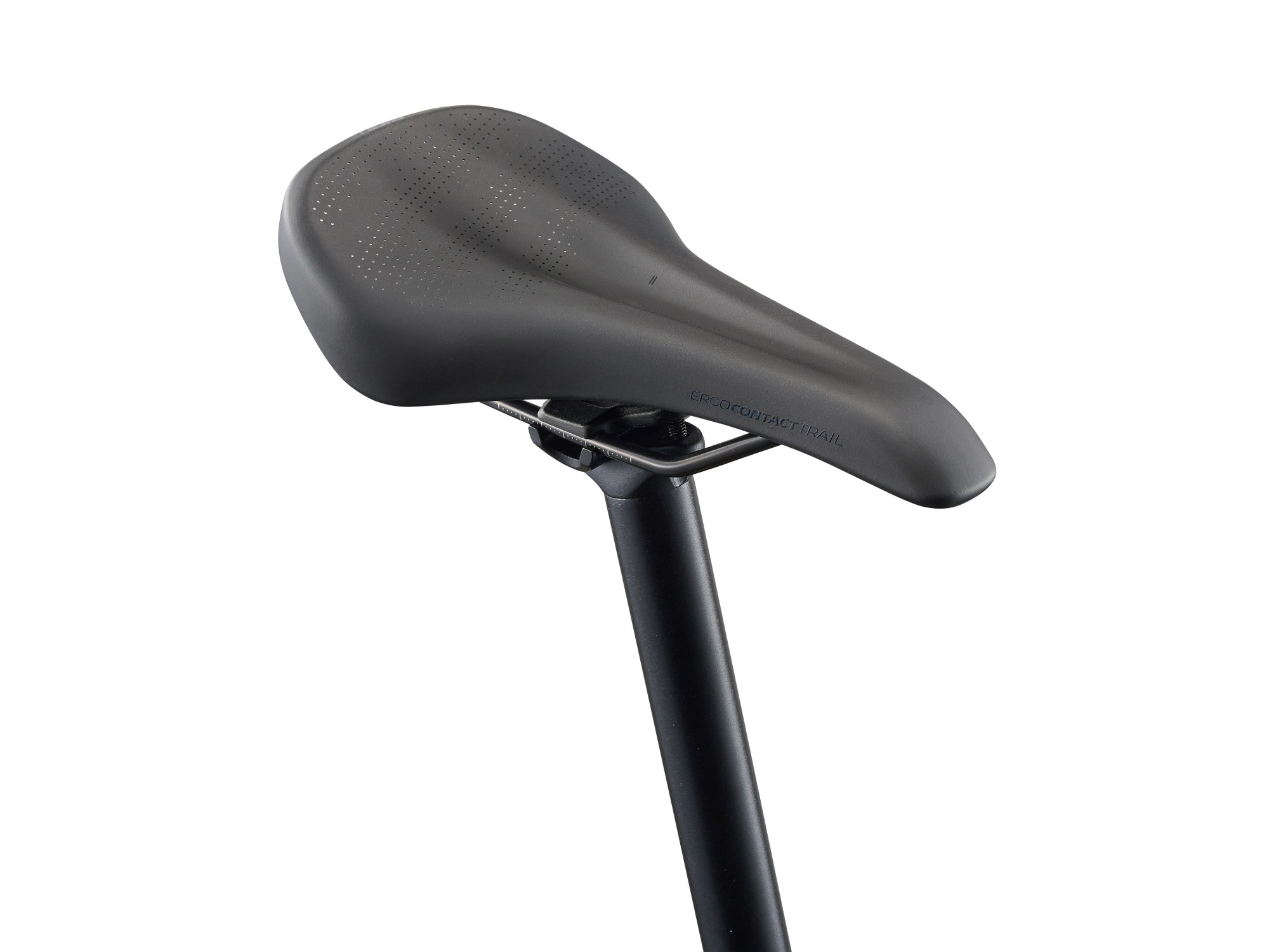 Giant E-MTB Talon E+ ind dunklem grün , Detailansicht Sattel und Sattelstütze