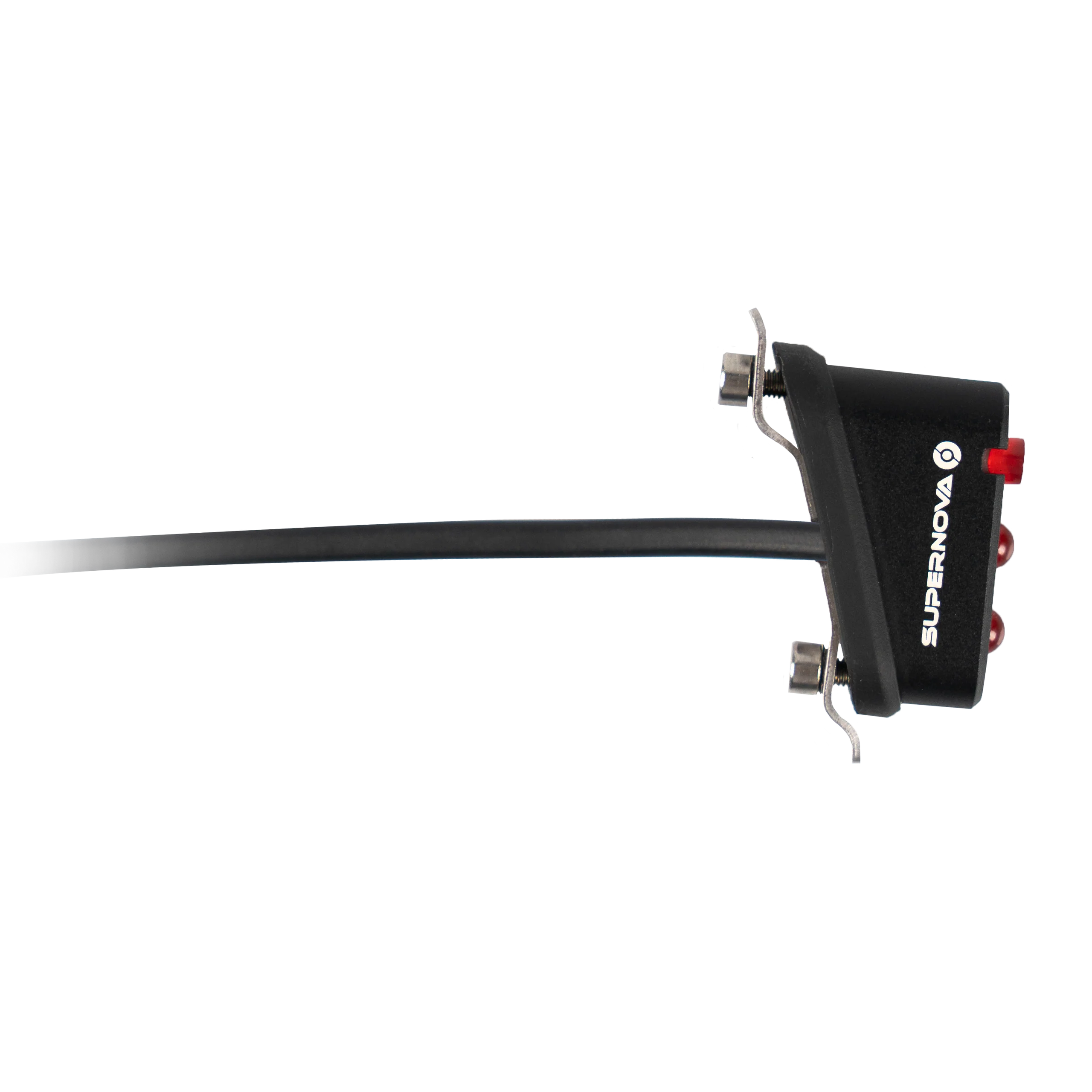 Supernova E3 Tail Light 2 Ruecklicht in Schwarz mit Universalhalter und Kabel.