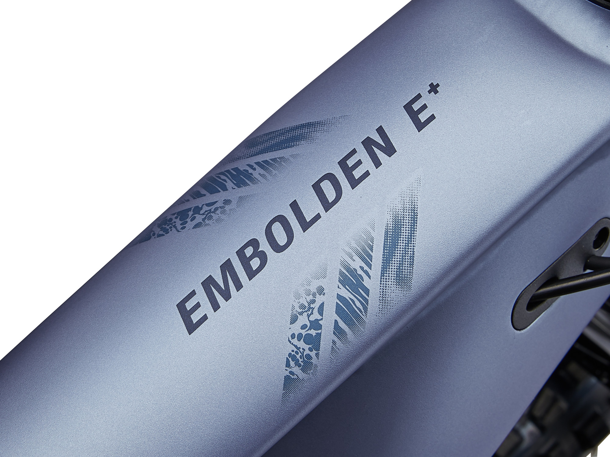 Liv Embolden E+ 0 E-Mountainbike mit Embolden E+ Schriftzug auf dem Rahmen.