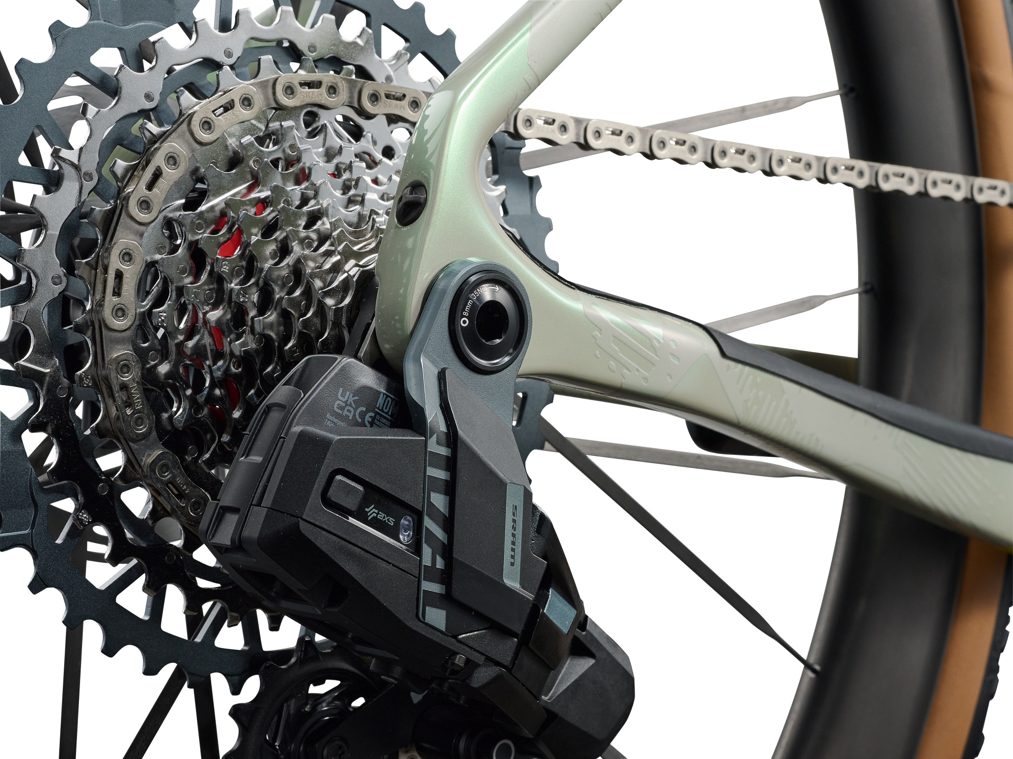 Liv Devote Advanced SL 2 Gravelbike in grün mit Kassette und elektronischem Schaltwerk