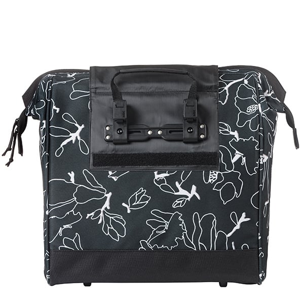 Basil Grand Flower Packtasche in schwarz mit MIK Haken