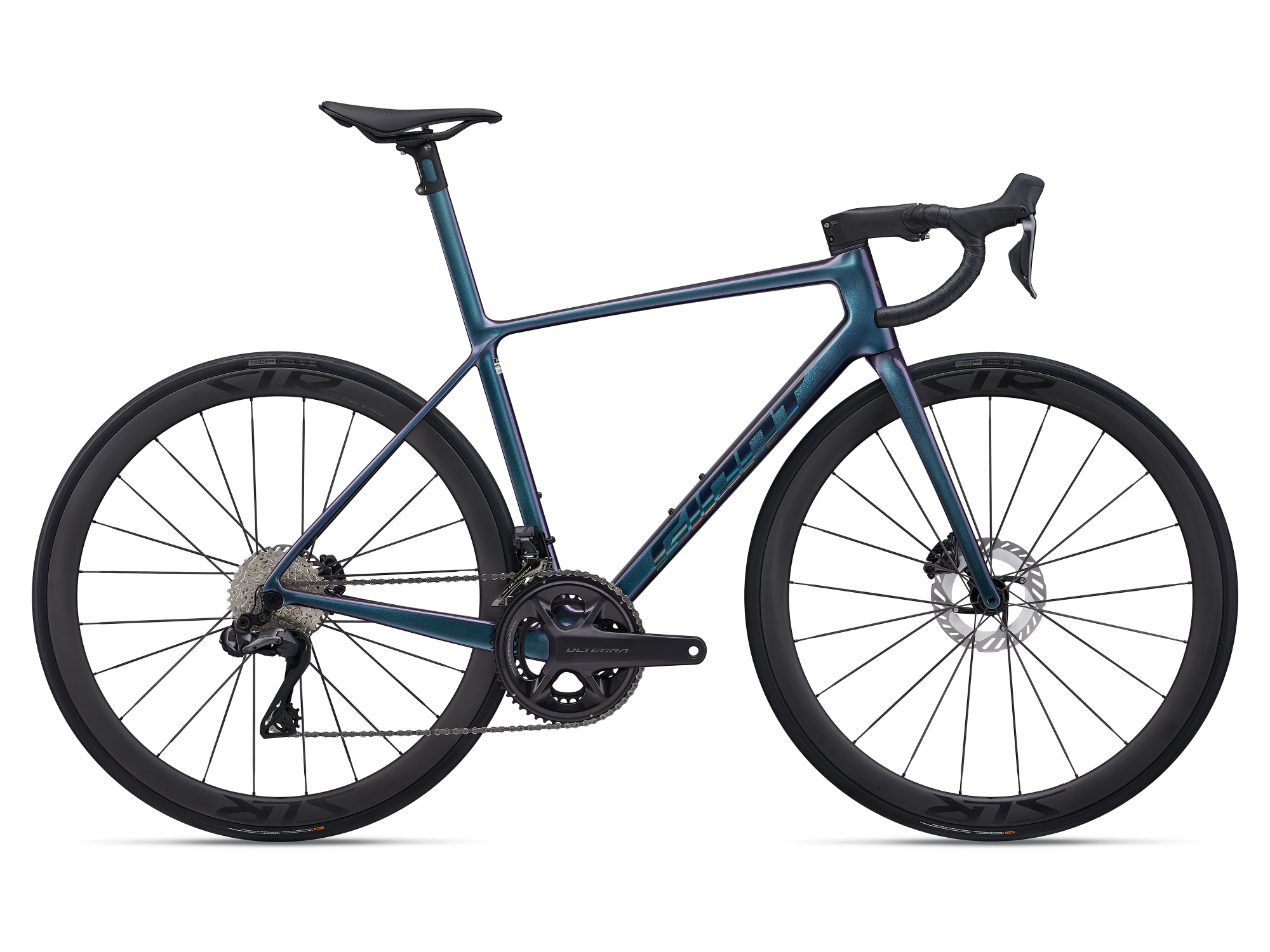 Giant TCR Advanced SL 1 Carbon Rennrad in blau/lila changierend, Seitenansicht