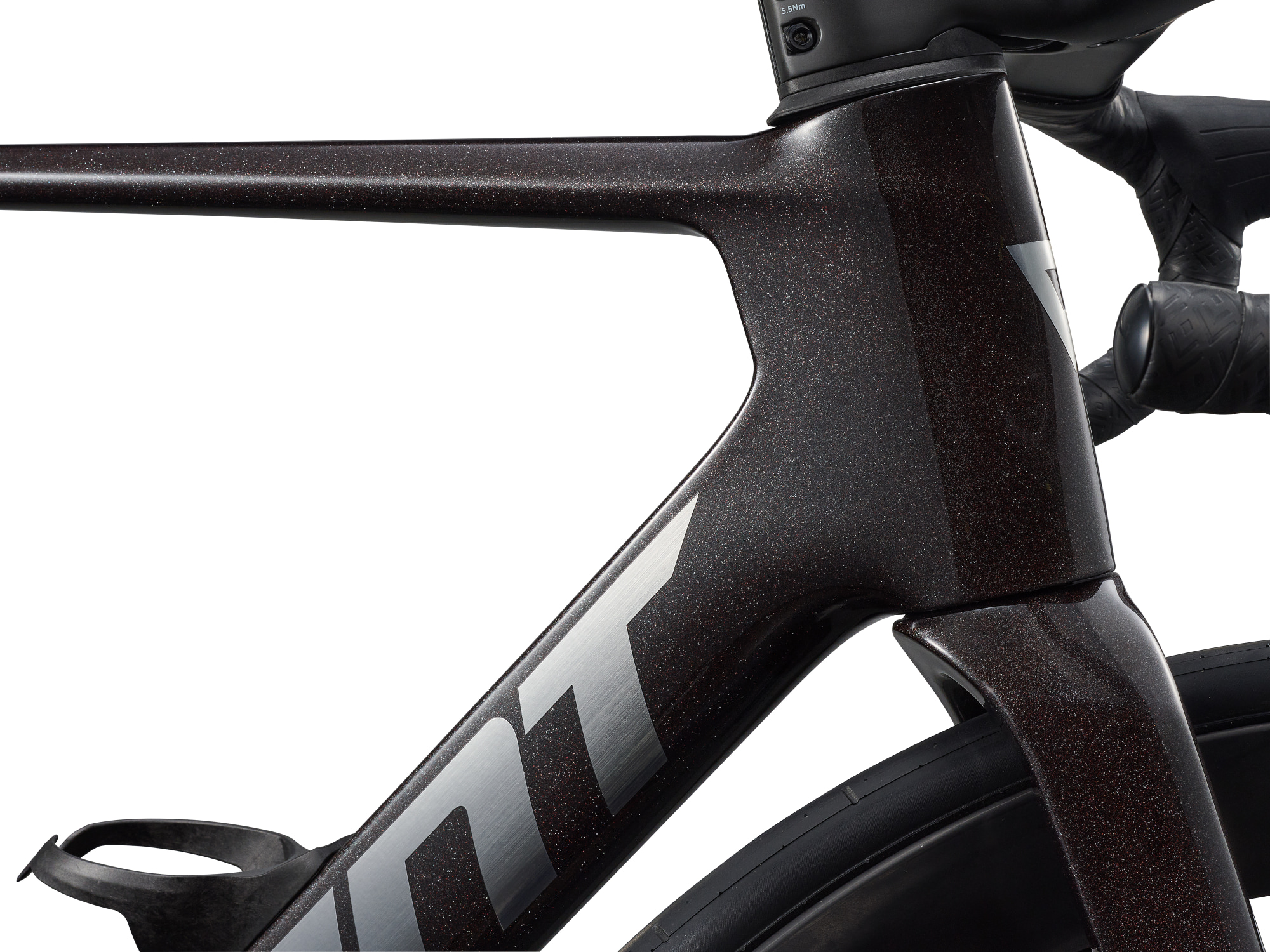 Giant Propel Advanced Pro 0 Di2 Rennrad in Obsidian Pulse mit aerooptimiertem Unterrohr.