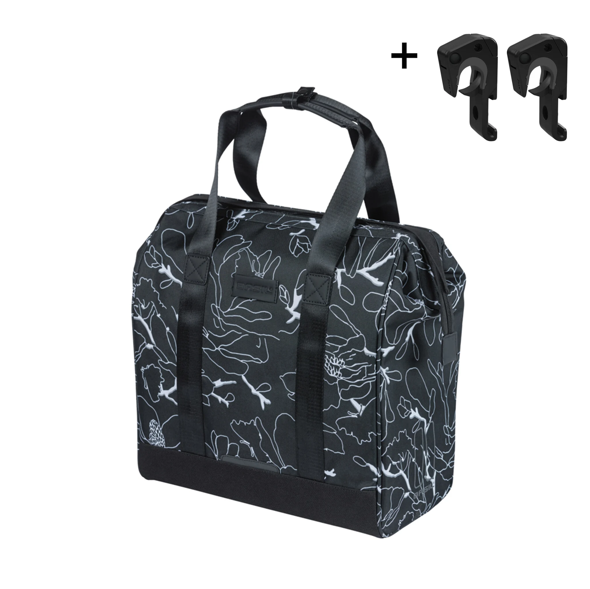Basil Grand Flower Packtasche in schwarz
