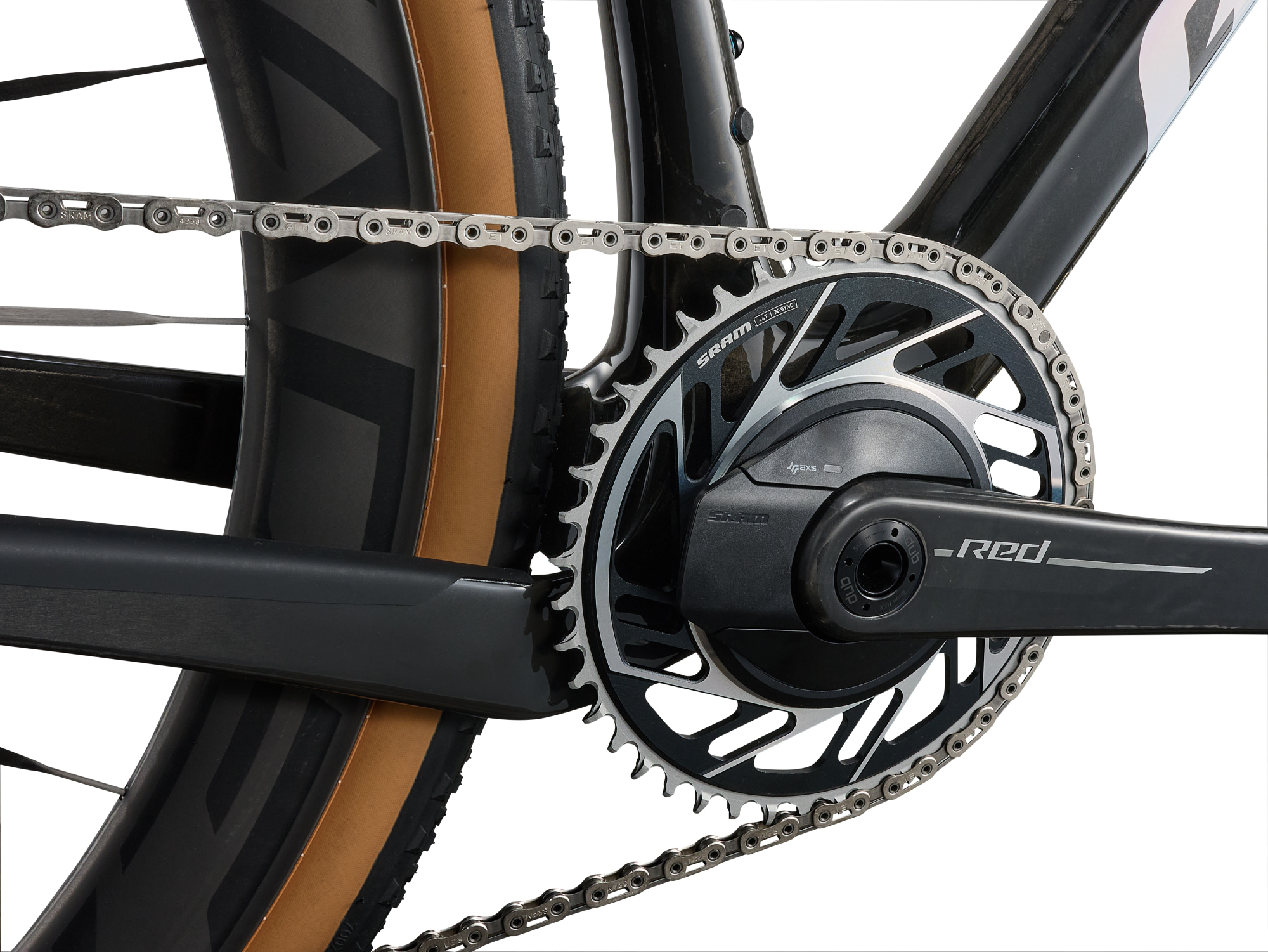Giant Revolt Advanced SL 0 Gravelbike in Schwarzgrau mit SRAM Red Kurbel und Kettenblatt