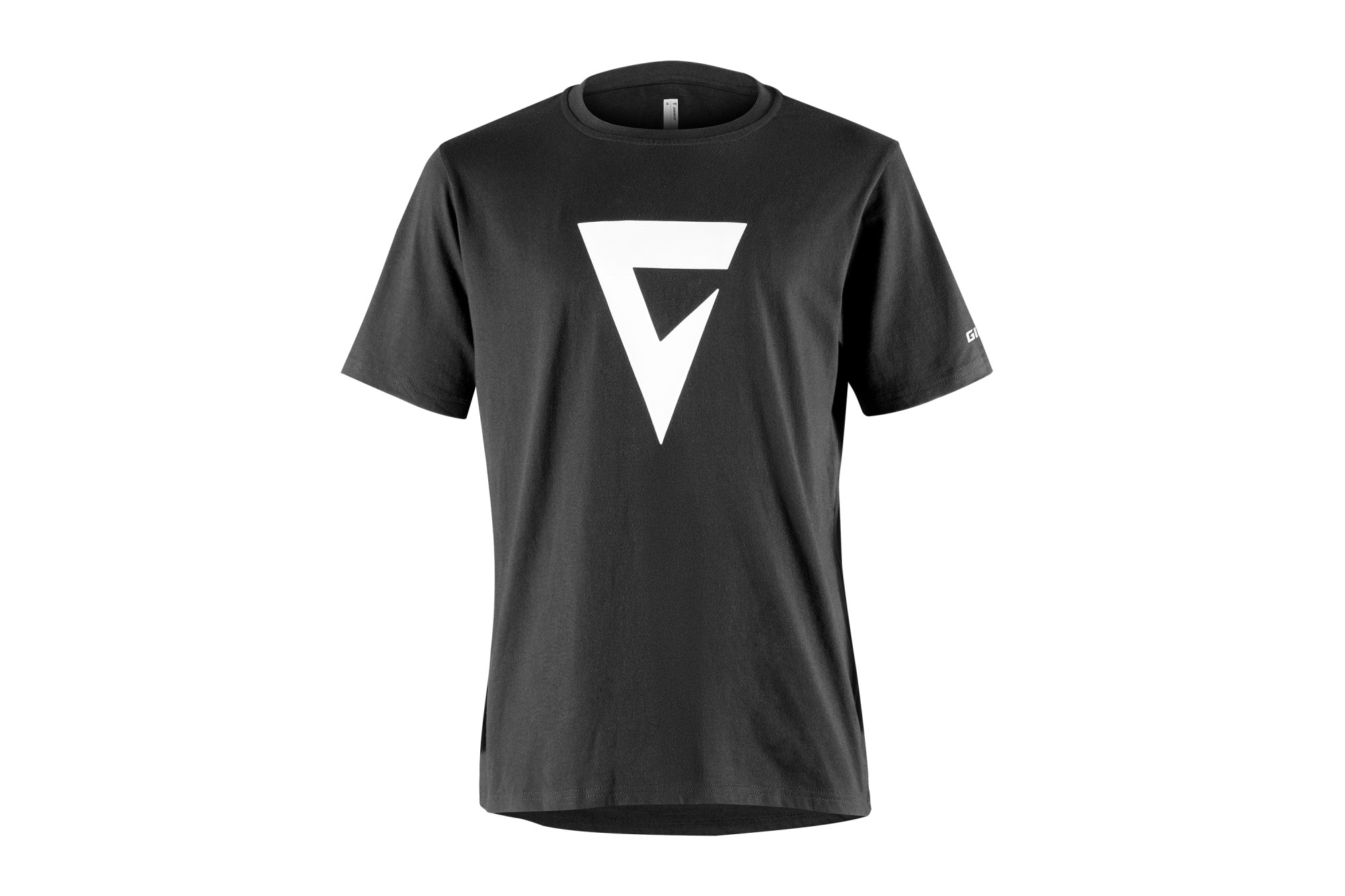 Giant Rush Mark T‑Shirt in Schwarz mit weissem Logo auf der Vorderseite in Frontansicht.