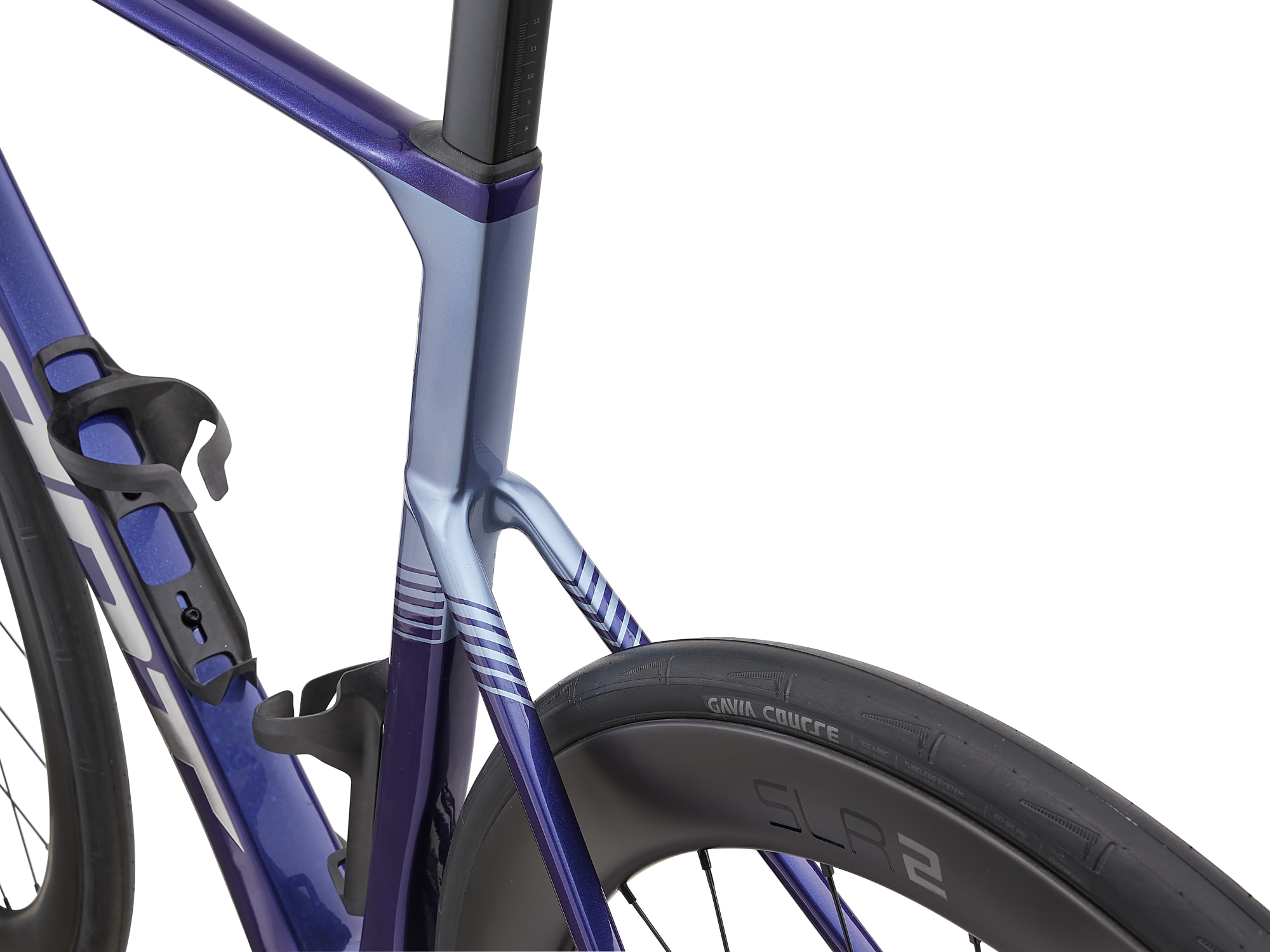 Giant Propel Advanced 0 Rennvelo in Azurite Blue mit Aero-Sattelstütze und integriertem Rahmendesign.