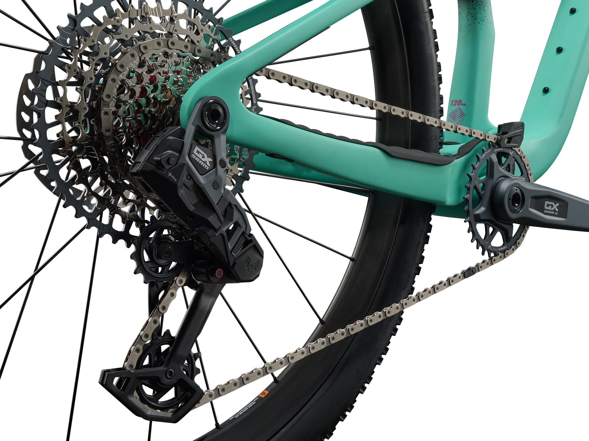 Liv Pique Advanced SL 1 Mountainbike in Lake Green mit SRAM GX-Schaltwerk und 1x-Antrieb.