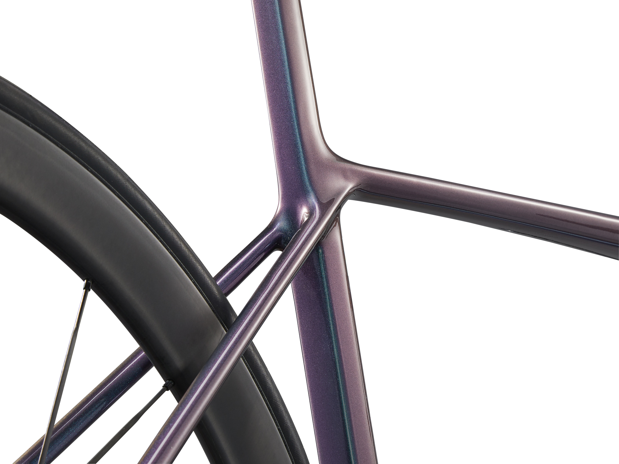 Giant TCR Advanced SL 1 Carbon Rennrad in blau/lila changierend, Detailansicht integrierte Sattelstütze