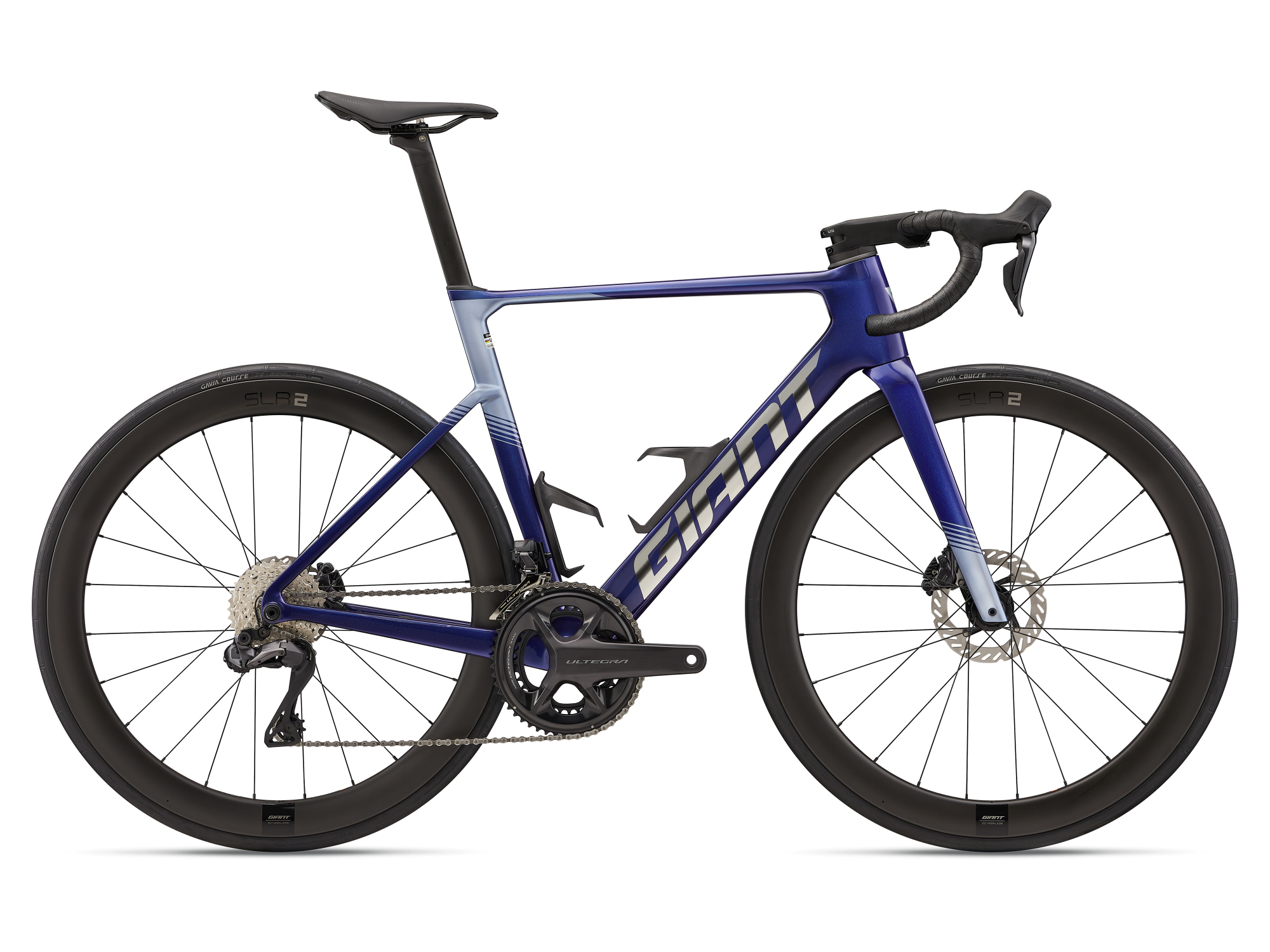Giant Propel Advanced 0 Aero-Rennvelo in Azurite Blue mit tiefen Carbonfelgen und Ultegra Antrieb.