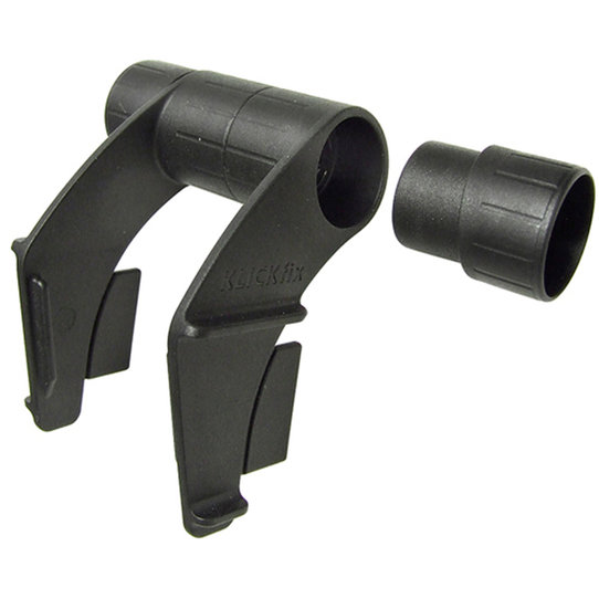 Klickfix MultiClip E Displayhalter in Schwarz mit Adaptereinsatz zur Lenkeranpassung.
