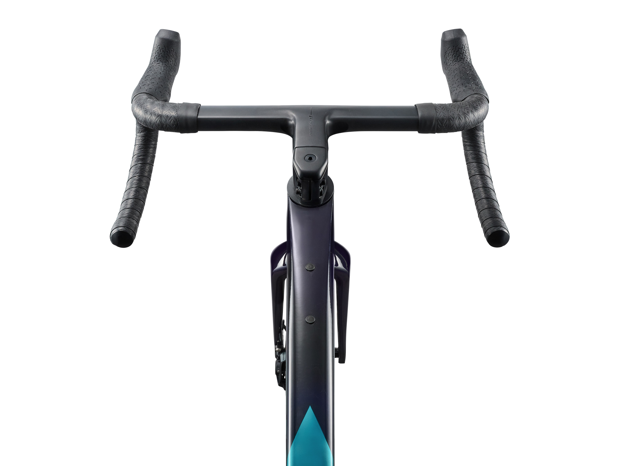 Giant Revolt Advanced SL 2 Gravelbike in Dunkelblau mit Droplenker und integrierter Cockpitführung in Ansicht von Oben